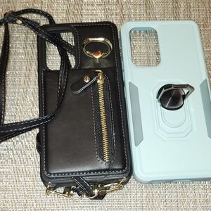 Black and Mint Phone Cases with Ring Holders For Samsung A53